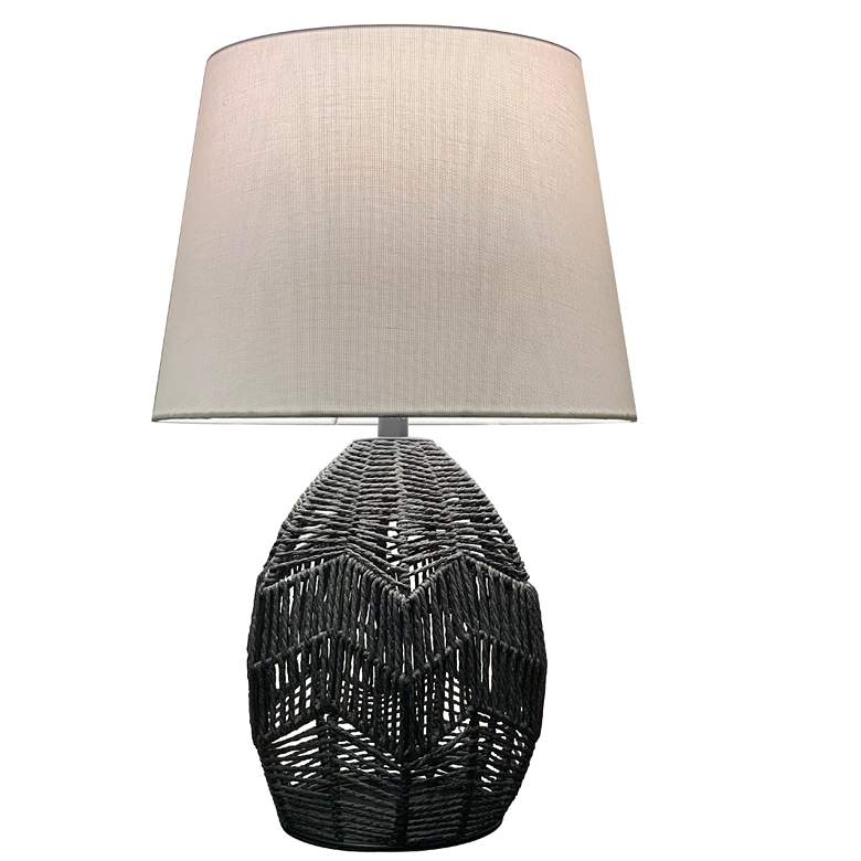 Image 1 Tillie 18.25" High Black Finish Table Lamp w/ Beige Shade