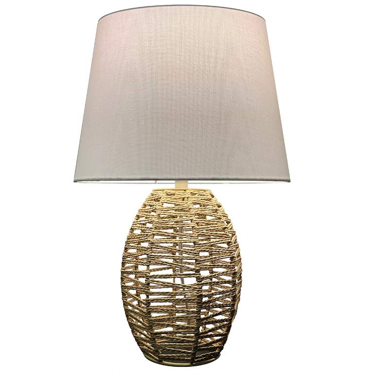 Image 1 Tillie 18" High Natural Finish Table Lamp w/ Beige Shade