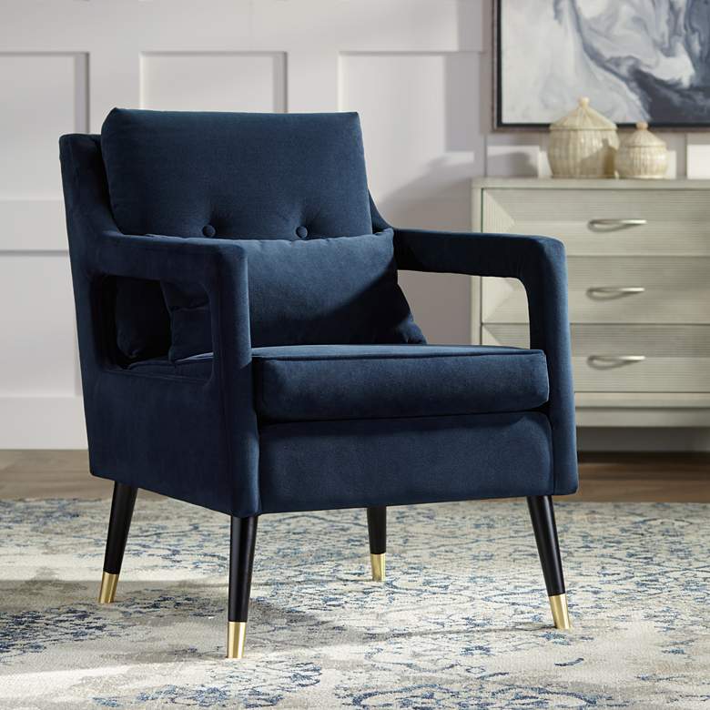Image 2 Tilman Blue Fabric Tufted Accent Chair