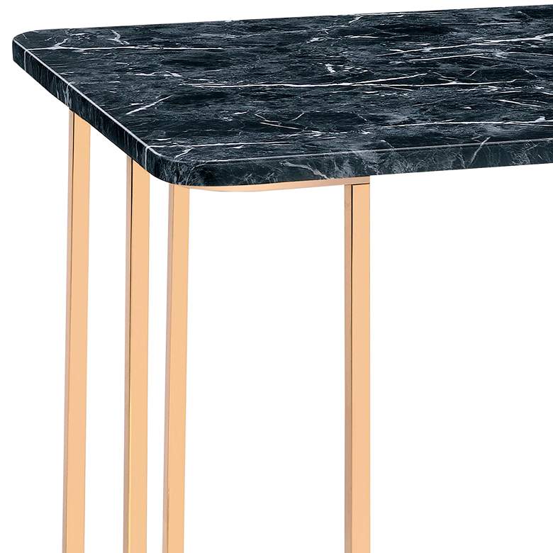 Image 3 Tilsen 47 1/4"W Black Gold Metal Writing Desk with Outlets more views
