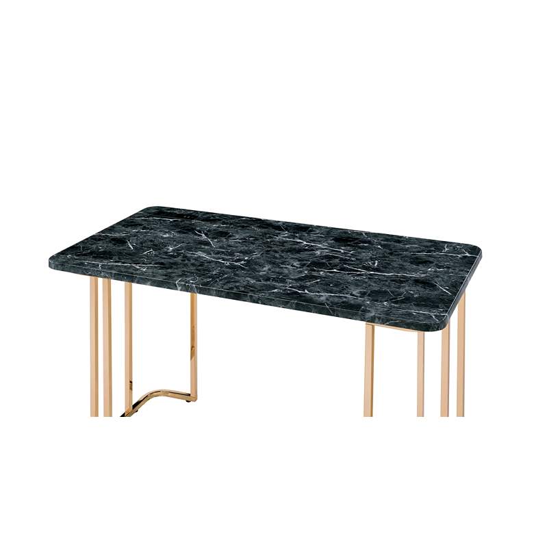 Image 5 Tilsen 47 1/4"W Black Gold Metal Writing Desk with Outlets more views