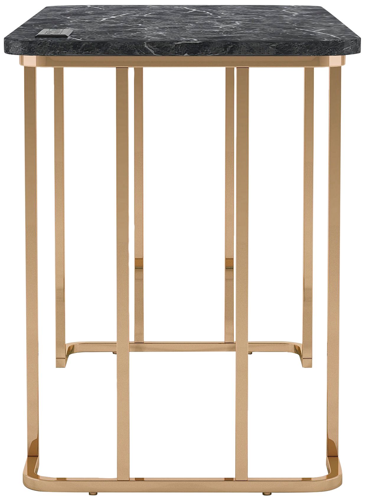 Tilsen 47 1/4"W Black Gold Metal Writing Desk with Outlets