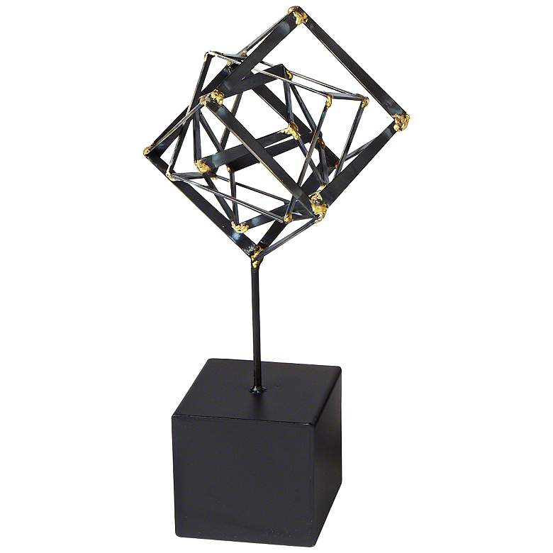 Image 1 Tilted Cube 15 inch High Small Iron Sculpture