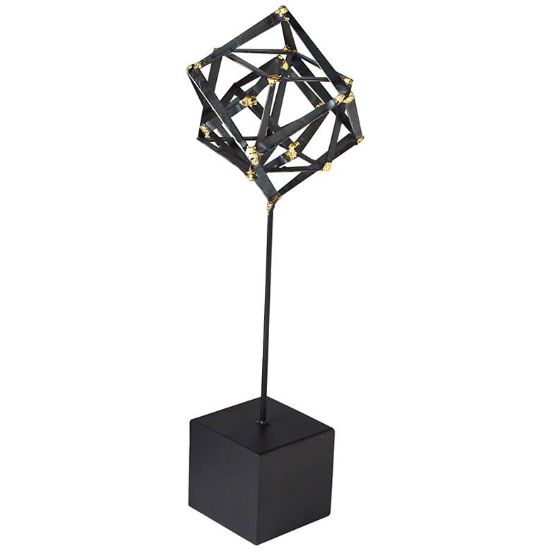 Image 1 Tilted Cube 20 1/2 inch High Medium Iron Sculpture
