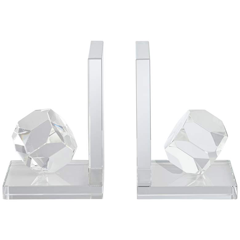 Image 5 Tilted Prisms 6 inch High Geometric Crystal Bookends more views