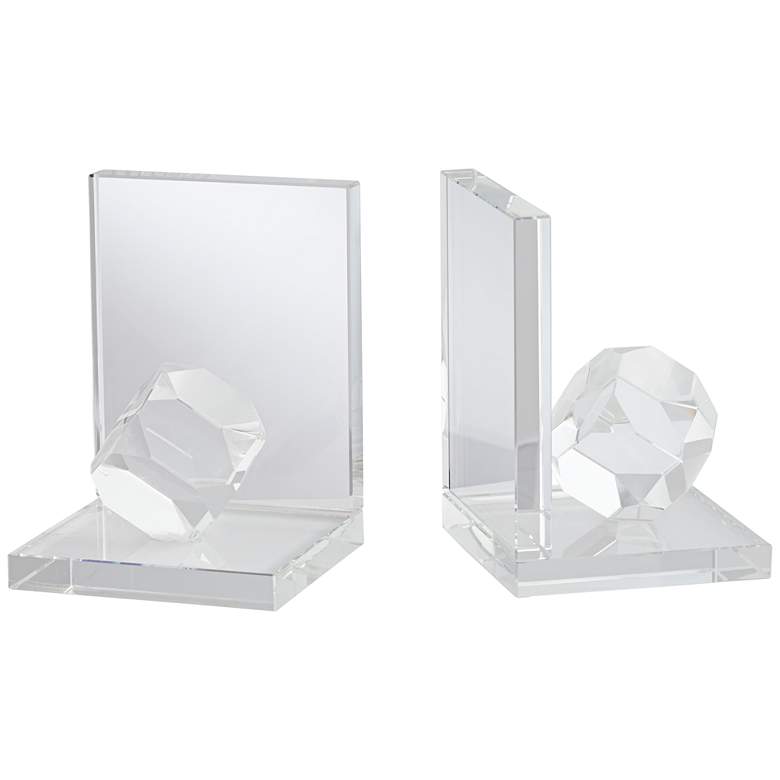 Image 6 Tilted Prisms 6" High Geometric Crystal Bookends more views