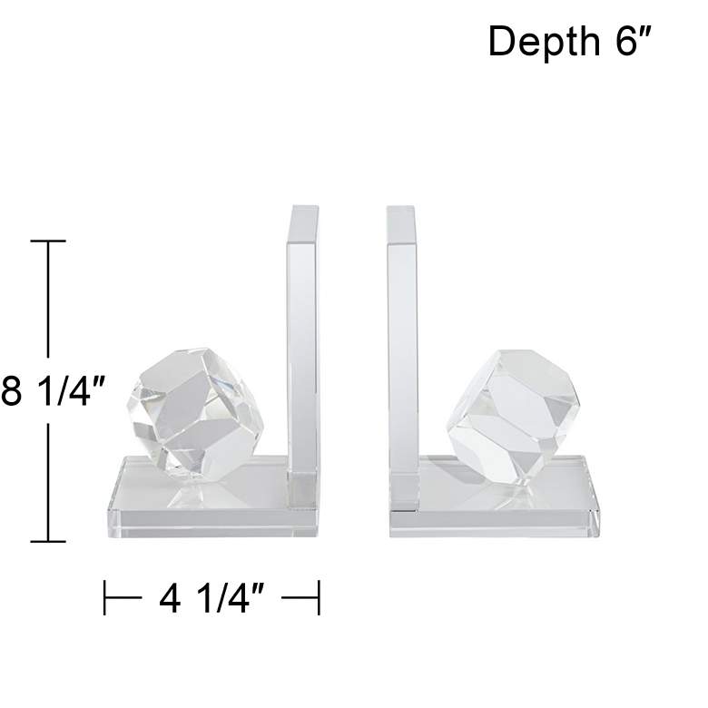 Image 7 Tilted Prisms 6" High Geometric Crystal Bookends more views