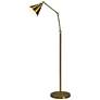 Tim Adjustable Height Antique Brass Metal Arm Floor Lamp