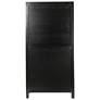5_Timan 36" Wide Black Mango Wood and Cane Curio Cabinet more views