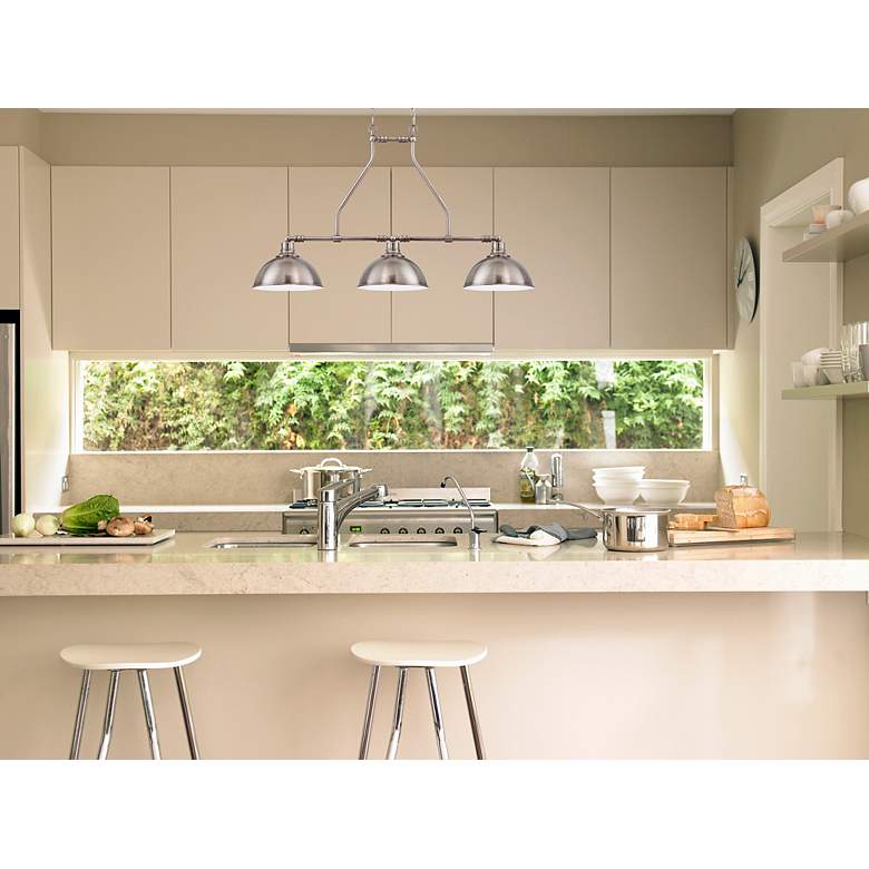 Timaron Color Timarron 3 Light Island in Antique Nickel - #1R861 | Lamps Plus