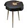 Timber 12" Wide Black and Brass Wooden Side Table