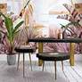 Thumbnail4 of Timber 12" Wide Black and Brass Wooden Side Table more views
