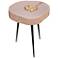 Timber 12" Wide Pink and Brass Wooden Side Table