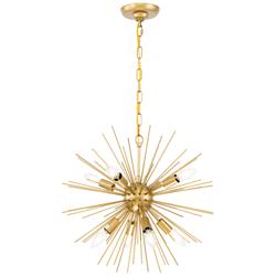 Timber 20" Wide Brass 8-Light Sputnik Pendant