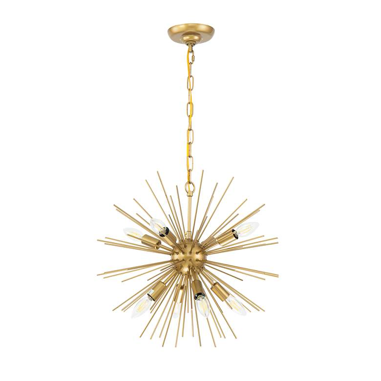 Image 4 Timber 20" Wide Brass 8-Light Sputnik Pendant more views