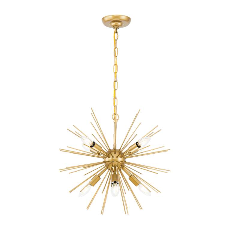 Image 5 Timber 20" Wide Brass 8-Light Sputnik Pendant more views