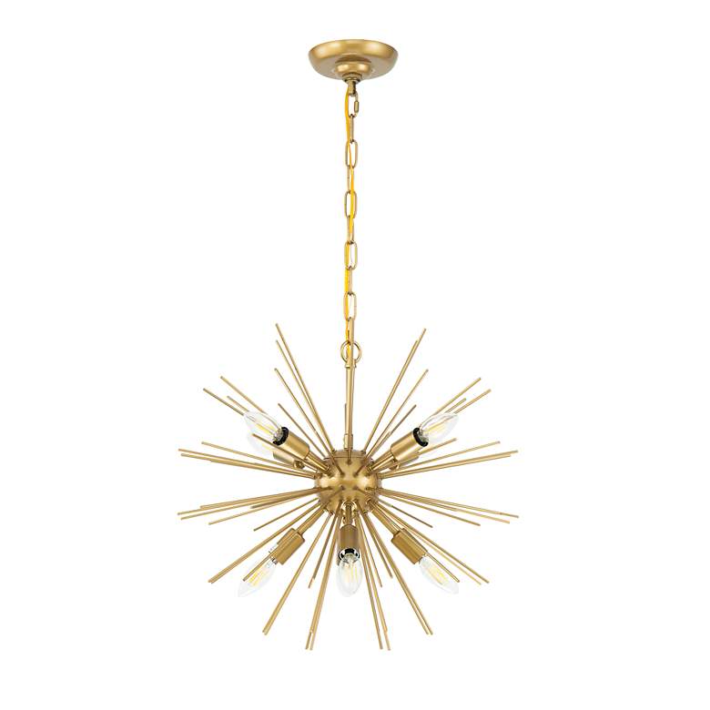 Image 6 Timber 20" Wide Brass 8-Light Sputnik Pendant more views