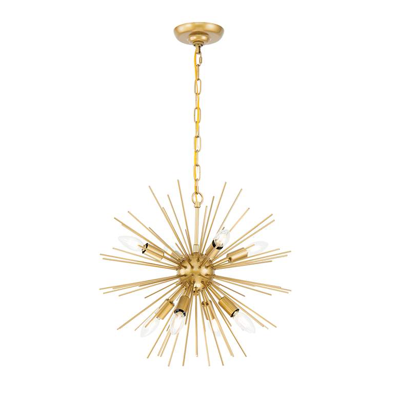 Image 7 Timber 20" Wide Brass 8-Light Sputnik Pendant more views