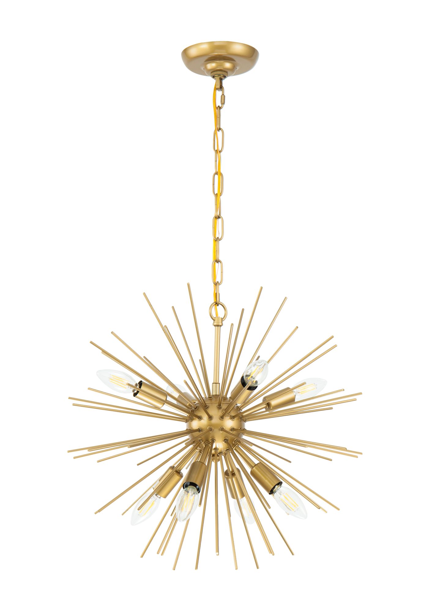 Timber 20" Wide Brass 8-Light Sputnik Pendant