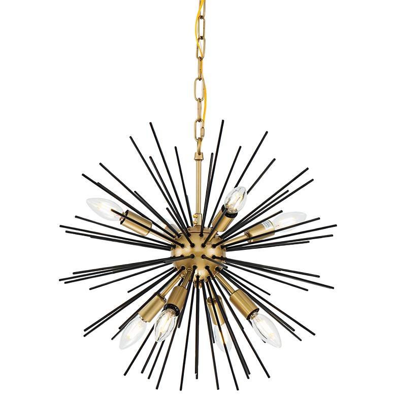 Image 3 Timber 20" Wide Brass and Black 8-Light Sputnik Pendant