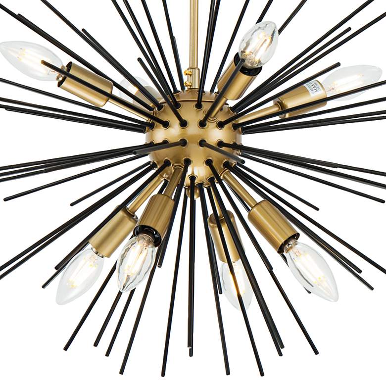 Image 4 Timber 20" Wide Brass and Black 8-Light Sputnik Pendant more views