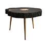 Timber 28" Wide Black and Brass Wooden Cocktail Table