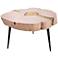 Timber 28" Wide Pink and Brass Wooden Cocktail Table