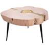 Timber 28" Wide Pink and Brass Wooden Cocktail Table