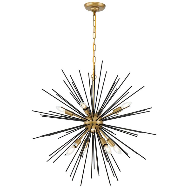 Image 2 Timber 30" Wide Brass and Black Sputnik 8-Light Pendant