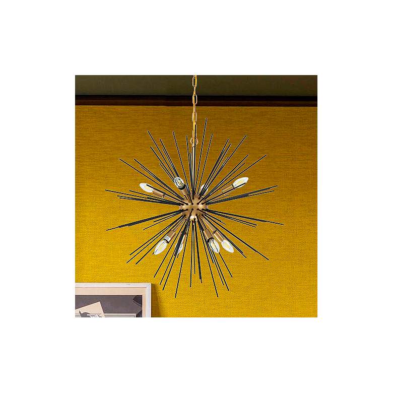 Image 1 Timber 30" Wide Brass and Black Sputnik 8-Light Pendant