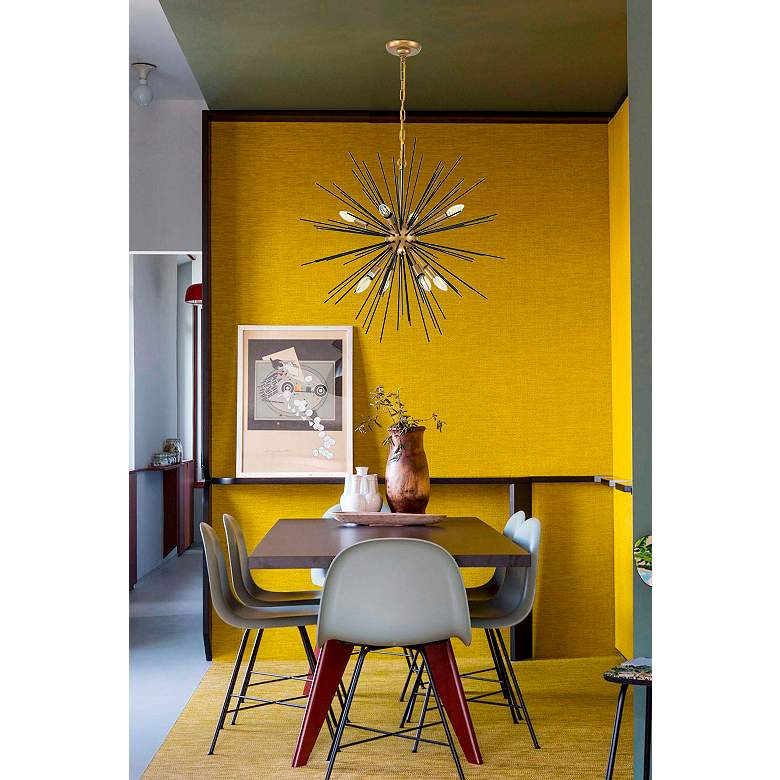 Image 3 Timber 30" Wide Brass and Black Sputnik 8-Light Pendant more views