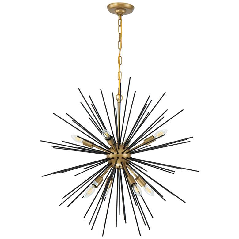 Image 4 Timber 30" Wide Brass and Black Sputnik 8-Light Pendant more views