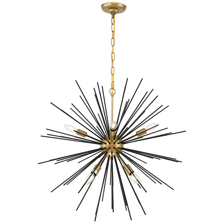 Image 5 Timber 30" Wide Brass and Black Sputnik 8-Light Pendant more views