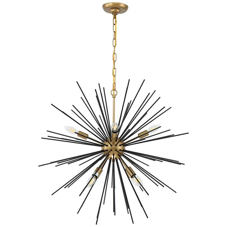 Image 6 Timber 30" Wide Brass and Black Sputnik 8-Light Pendant more views