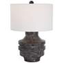 Timber Black Stain Faux Wood Grain Accent Table Lamp