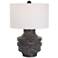 Timber Black Stain Faux Wood Grain Accent Table Lamp