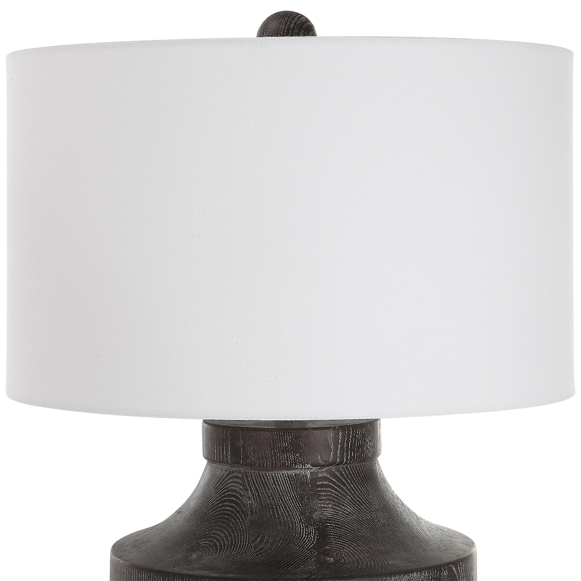 Image 3 Timber Black Stain Faux Wood Grain Accent Table Lamp more views
