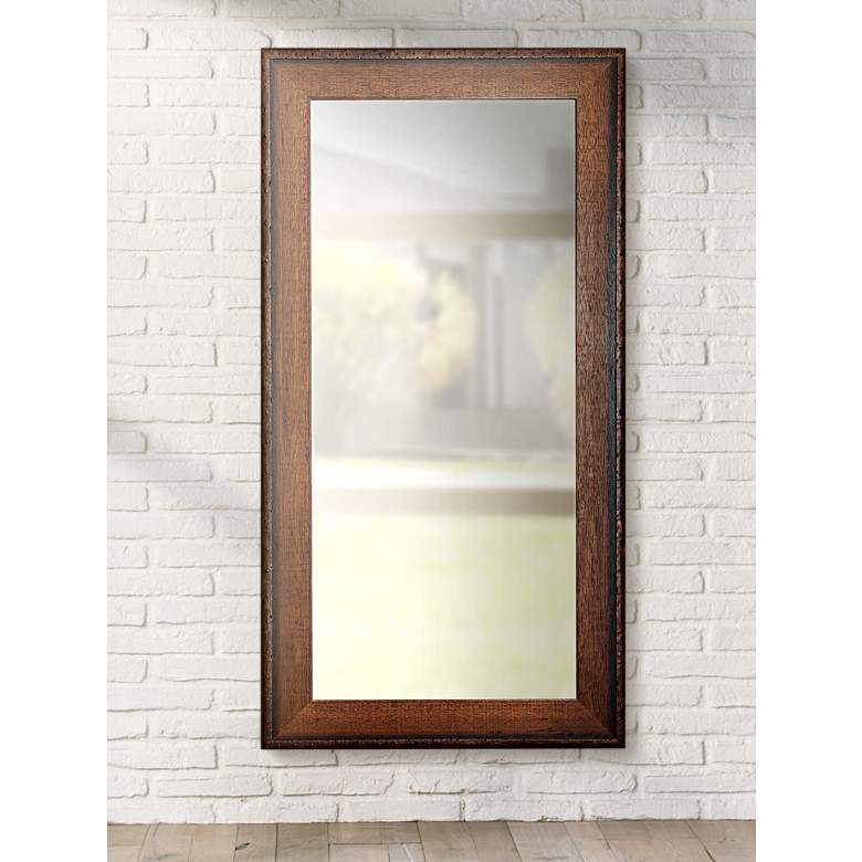 Image 1 Timber Estate Walnut 30 1/2" x 65 1/2" Wood Floor Mirror
