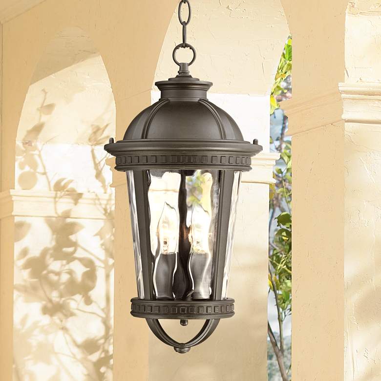 Image 1 Timberland Provence 17 1/4 inchH Black Hanging Outdoor Light