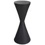 Time&#39;s Up 9"W Textured Matte Black Hourglass Drink Table