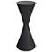Time's Up 9"W Textured Matte Black Hourglass Drink Table