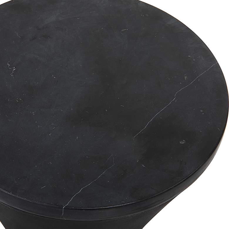 Image 5 Time's Up 9"W Textured Matte Black Hourglass Drink Table more views