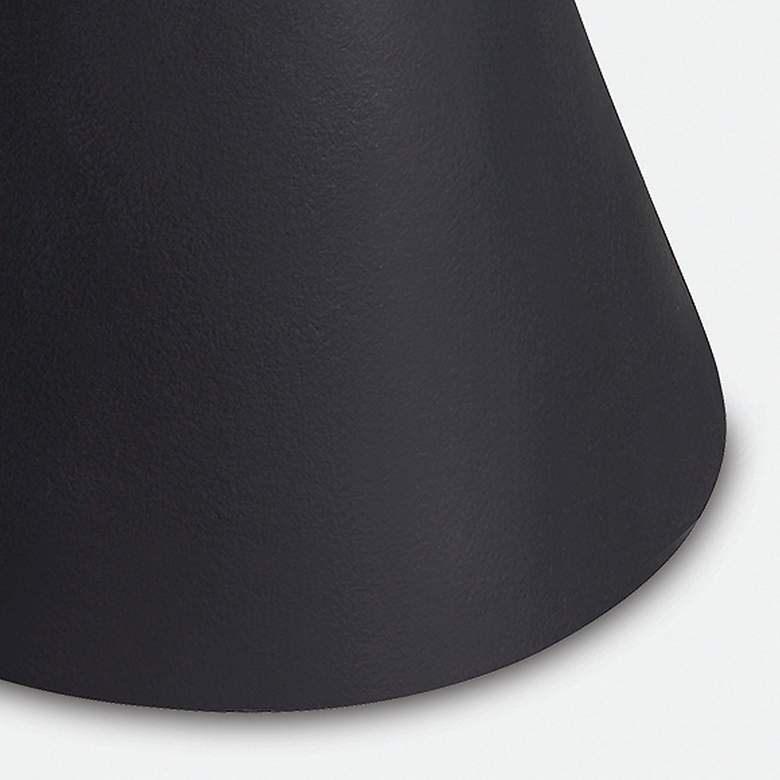 Image 6 Time's Up 9"W Textured Matte Black Hourglass Drink Table more views