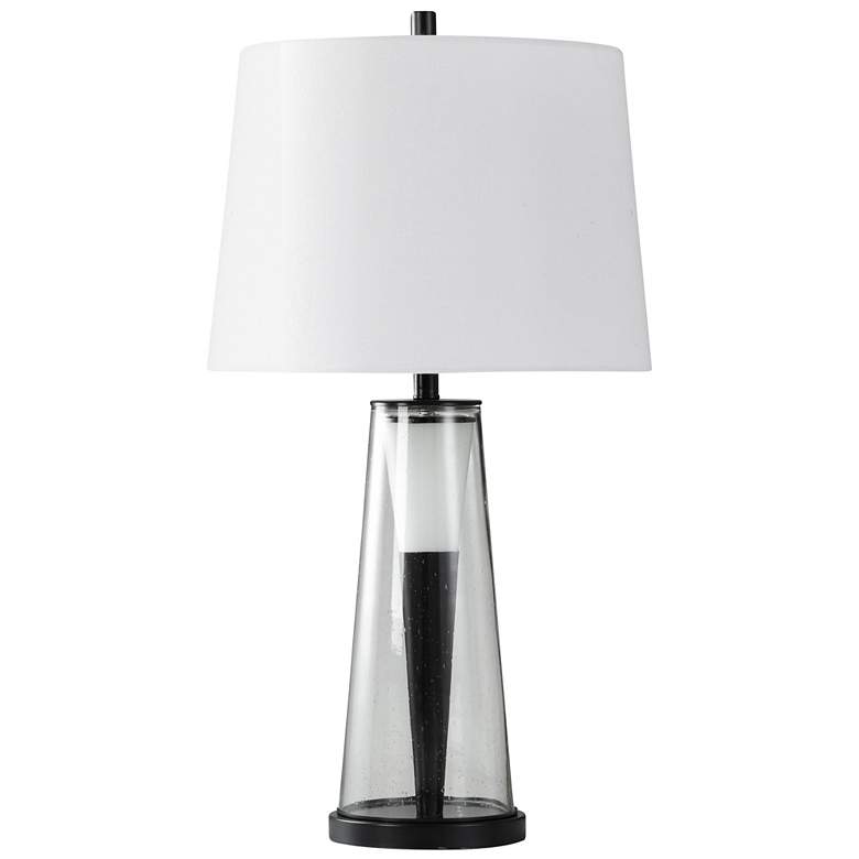 Image 1 Timeless 32" Bronze Table Lamp With Seeded Glass