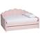 Timila Light Pink Velvet Fabric Daybed with Trundle