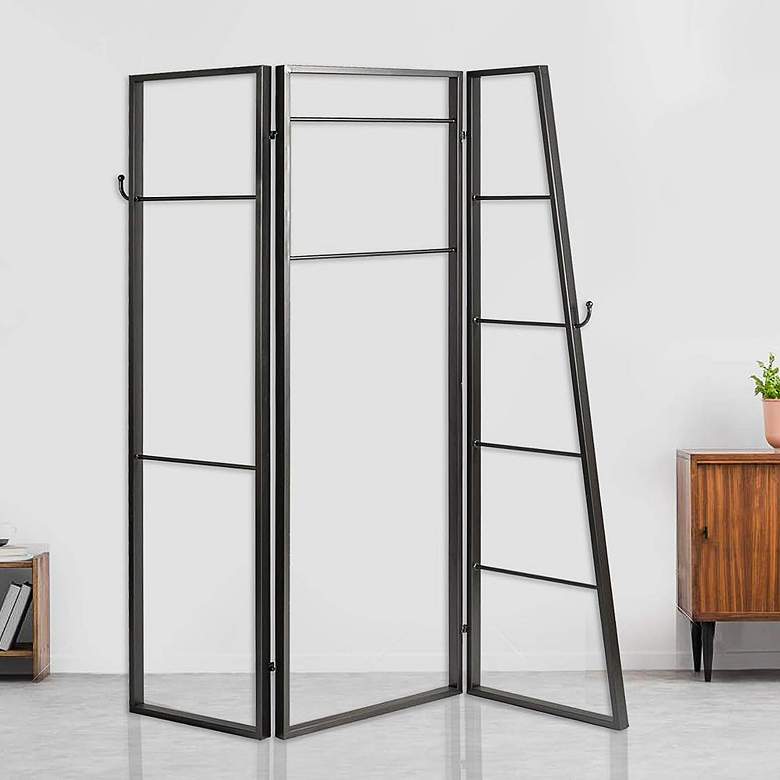 Image 1 Timony 65 inch Wide Metal Coatrack Screen/Room Divider