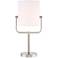 Tina Brushed Nickel Finish and White Shade Modern Accent Table Lamp