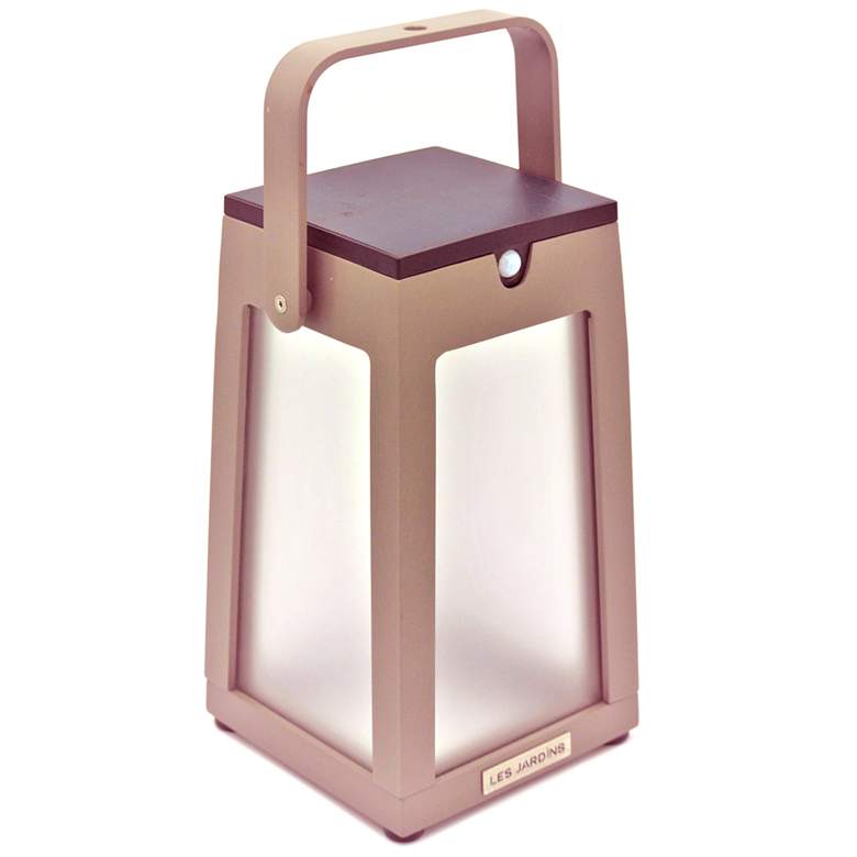 Image 1 Tinka 10" High Nutmeg Aluminum Outdoor Solar Lantern Light