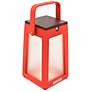 Tinka 10" High Red Aluminum Outdoor Solar Lantern Light