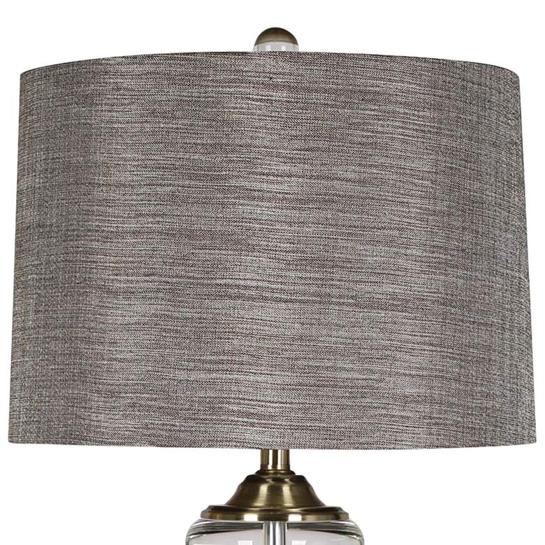 Image 2 Tinley Brass Table Lamp with Gray Fabric Shade more views